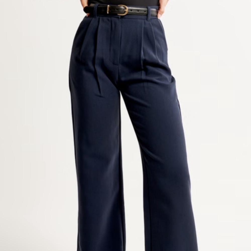 Abercrombie & Fitch Navy Wide Leg Pants